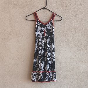 Justice Black and White Dress with Red Accents